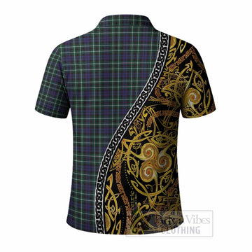 Allardice Tartan Crest Polo Shirt Celtic Knot and Triple Trickle Spiral Symbols