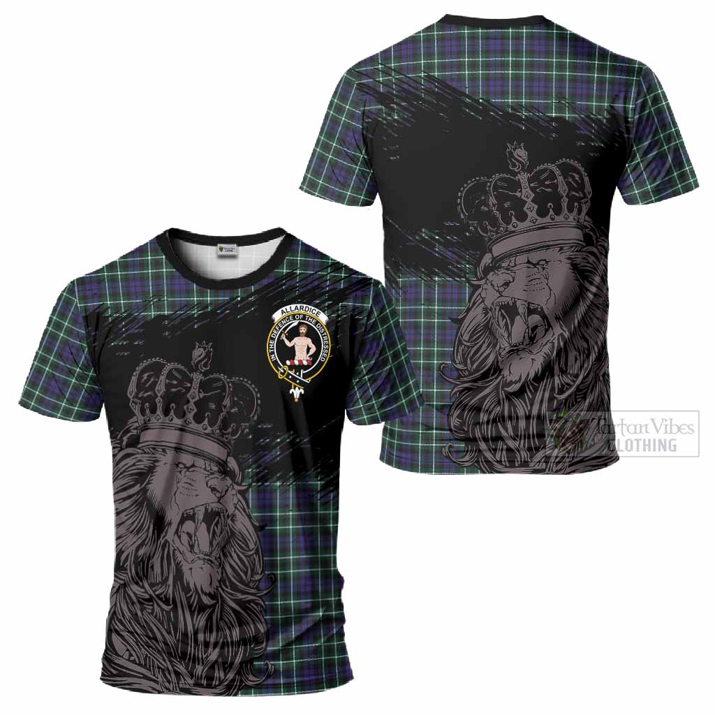 Allardice Tartan Crest T-Shirt Crowned Lion Heritage Style