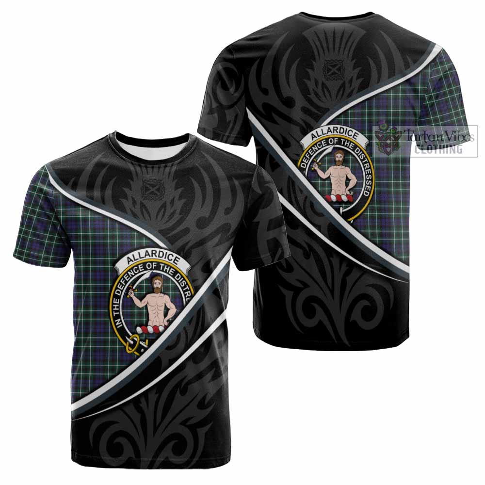 Allardice Tartan Family Crest Cotton T-shirt Celtic Scottish Thistle Floral - Tartan Vibes Clothing