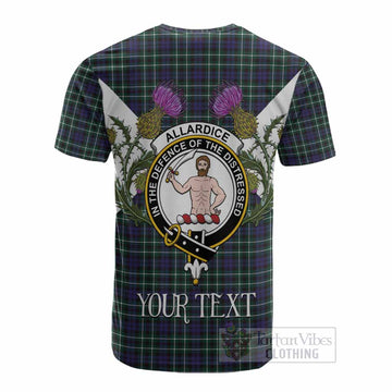 Allardice Tartan Family Crest Cotton T-shirt Scottish Burns Night Thistle Floral