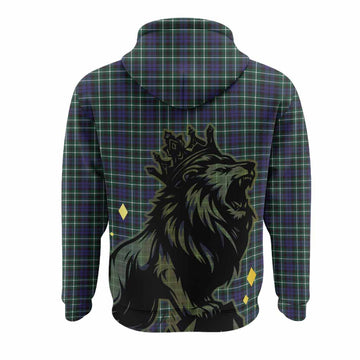 Allardice Tartan Family Crest Hoodie Crowned Lion Roaring