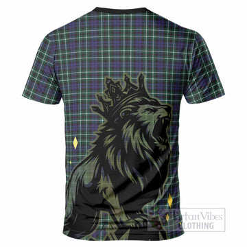 Allardice Tartan Family Crest T-Shirt Crowned Lion Roaring
