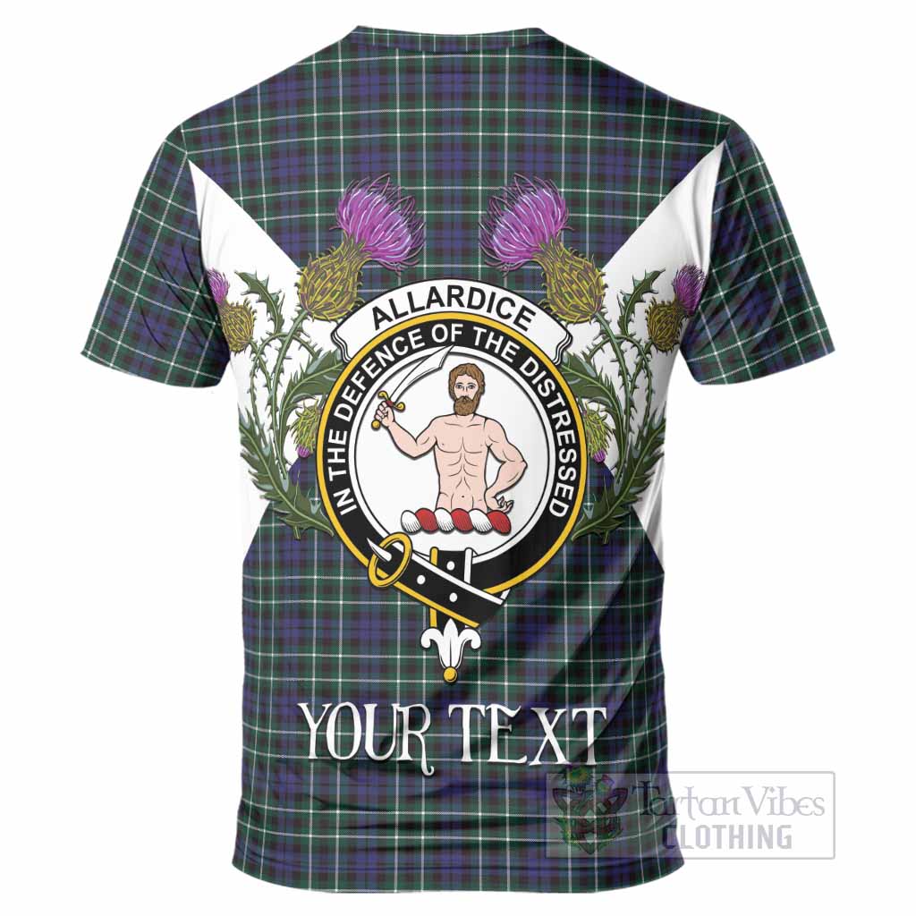 Allardice Tartan Family Crest T-Shirt Scottish Burns Night Thistle Floral