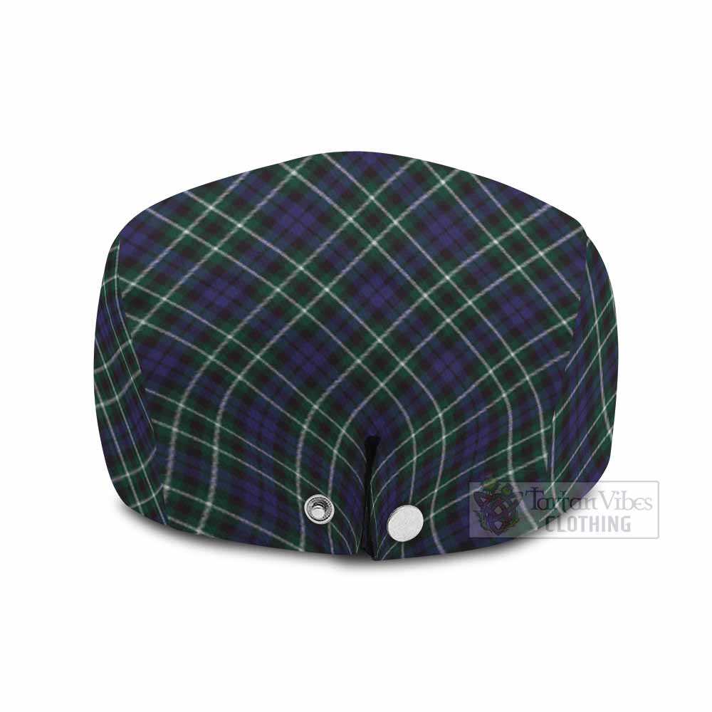 Allardice Tartan Flat Cap, Jeff Cap Cross Style with Family Crest - Tartan Vibes Clothing