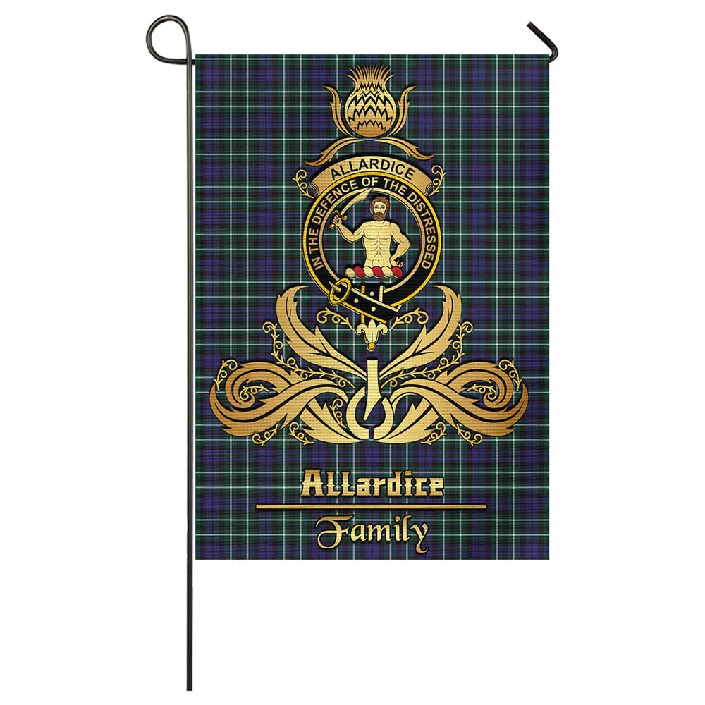 Allardice Tartan Garden Flag with Highland Thistle Cherish Family Crest Style - Tartan Vibes Clothing