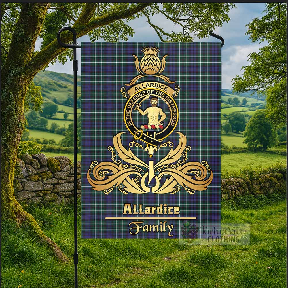 Allardice Tartan Garden Flag with Highland Thistle Cherish Family Crest Style - Tartan Vibes Clothing