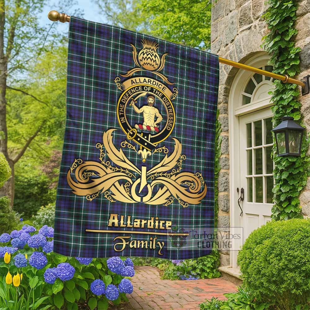Allardice Tartan Garden Flag with Highland Thistle Cherish Family Crest Style - Tartan Vibes Clothing