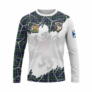 Allardice Tartan Long Sleeve T-Shirt with Family Crest and Lion Rampant Grunge Style