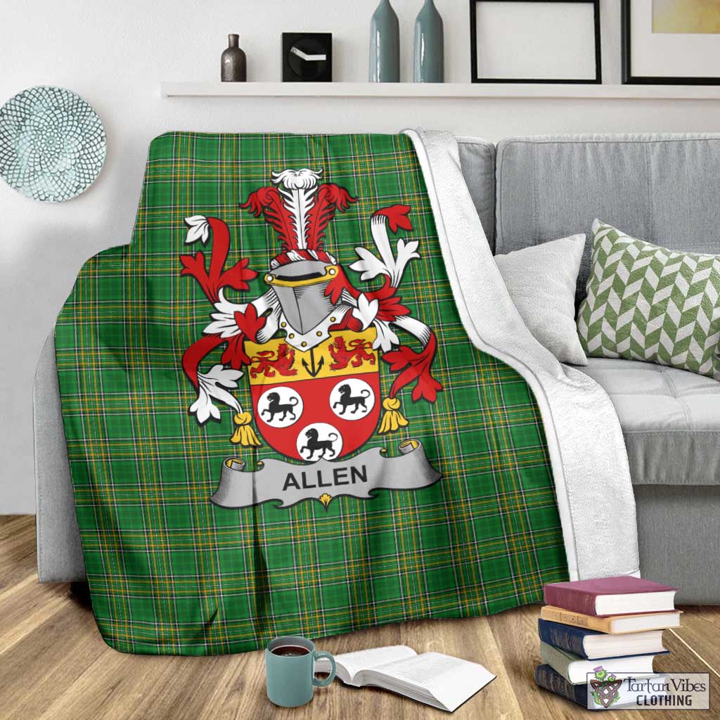 Allen Irish Clan Tartan Blanket with Coat of Arms - Tartan Vibes Clothing