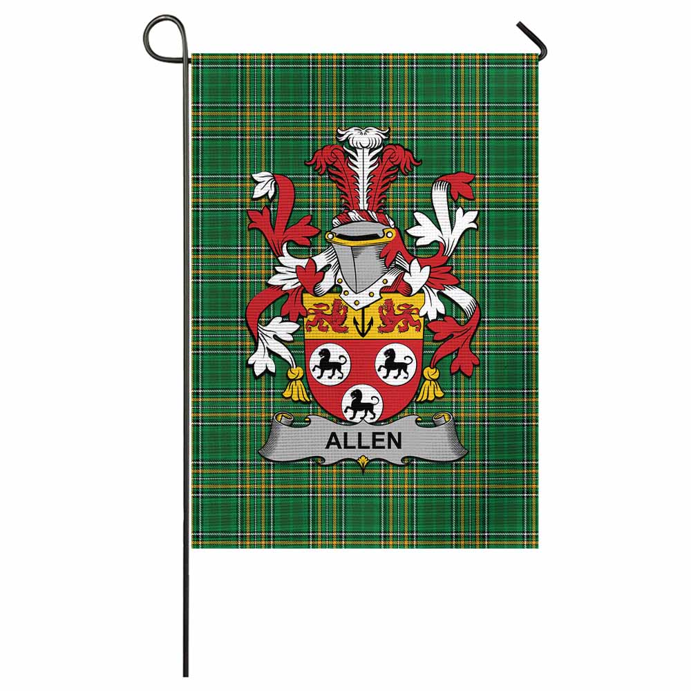 Allen Irish Clan Tartan Flag with Coat of Arms