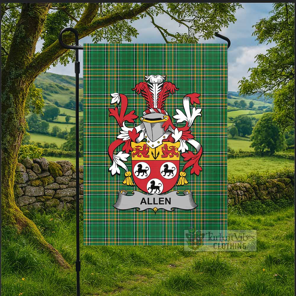 Allen Irish Clan Tartan Flag with Coat of Arms