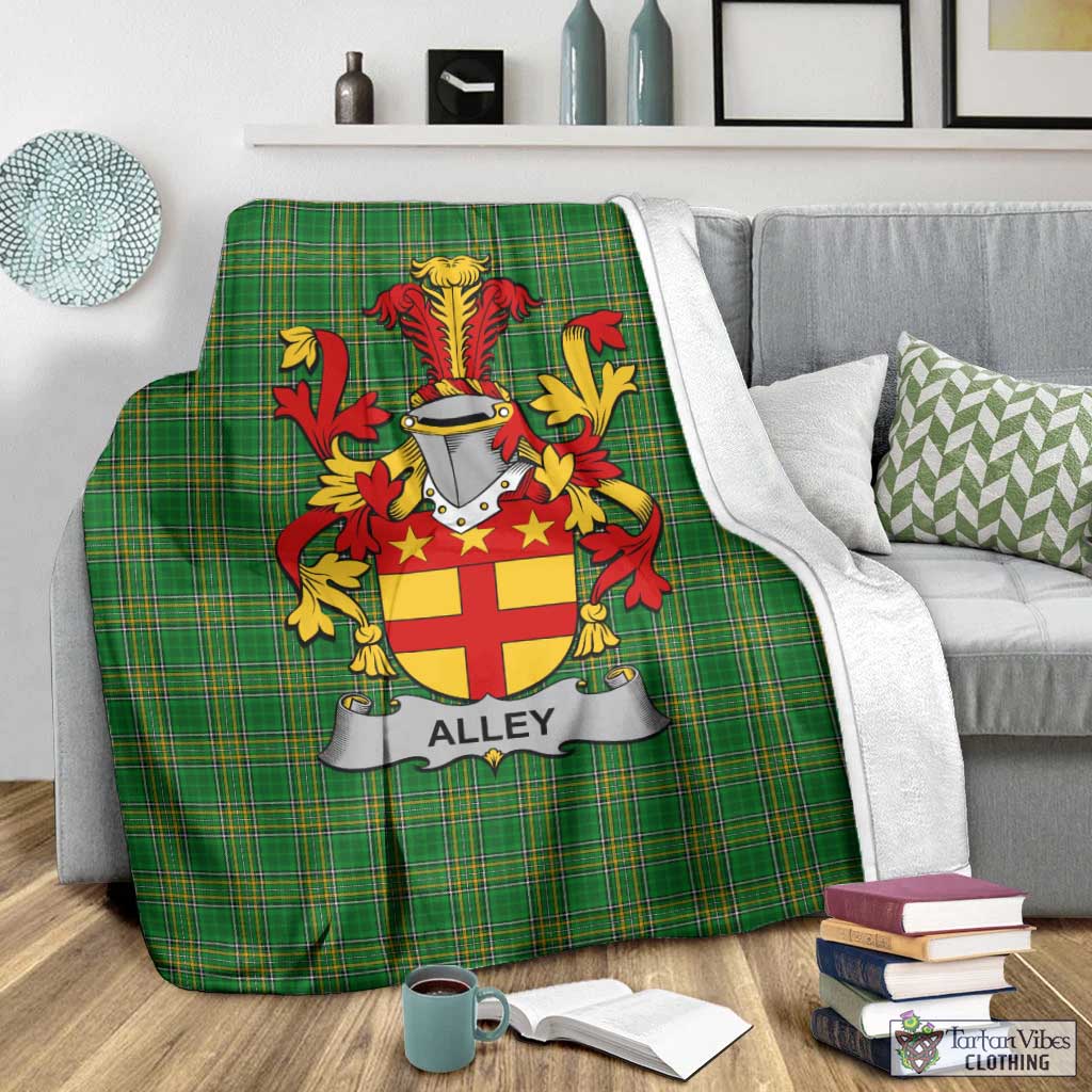Tartan Vibes Clothing Alley Irish Clan Tartan Blanket with Coat of Arms