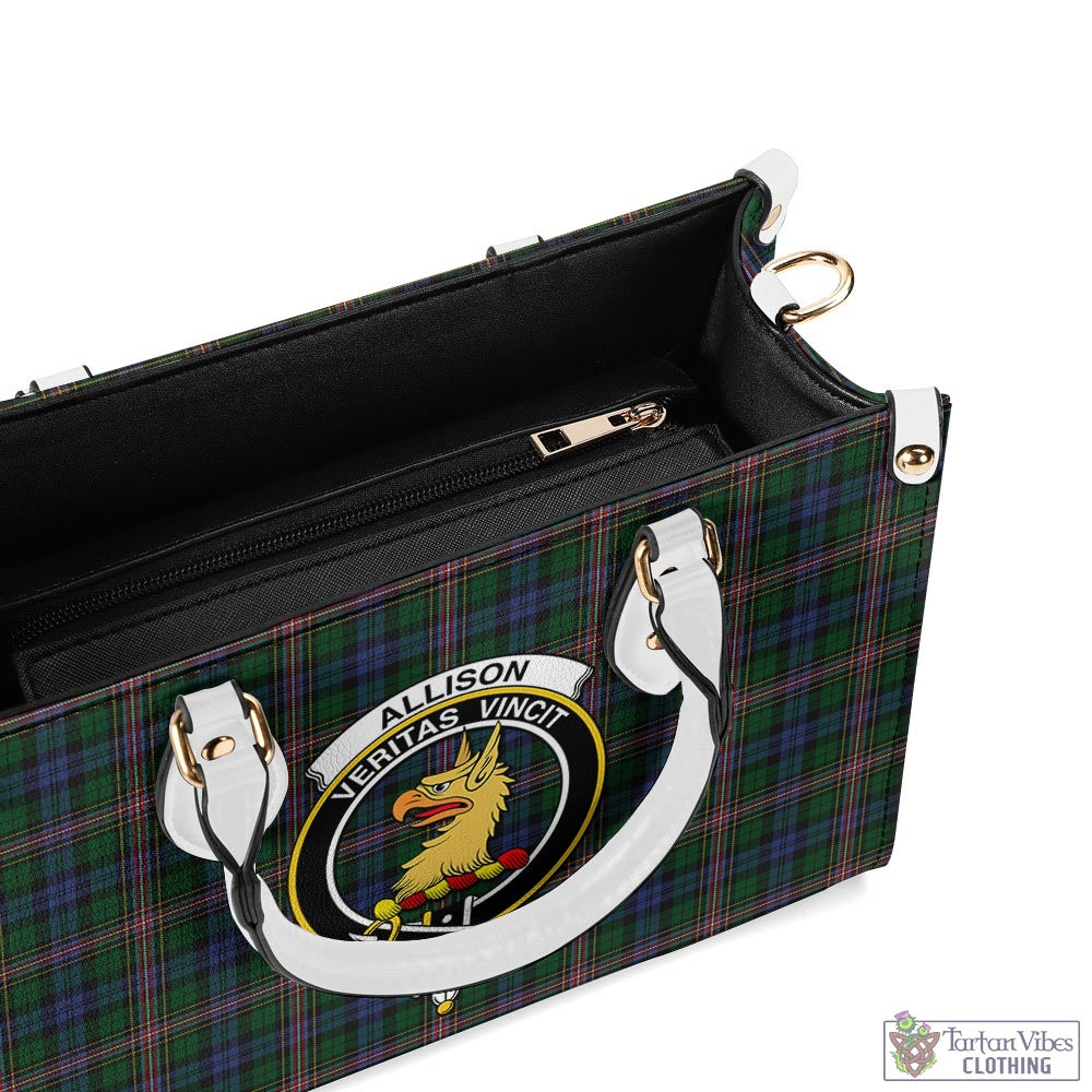 Tartan Vibes Clothing Allison Tartan Luxury Leather Handbags with Family Crest