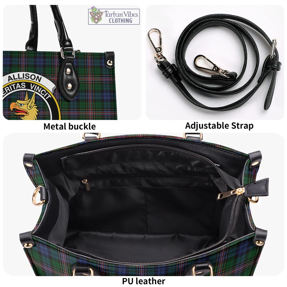 Tartan Vibes Clothing Allison Tartan Luxury Leather Handbags with Family Crest
