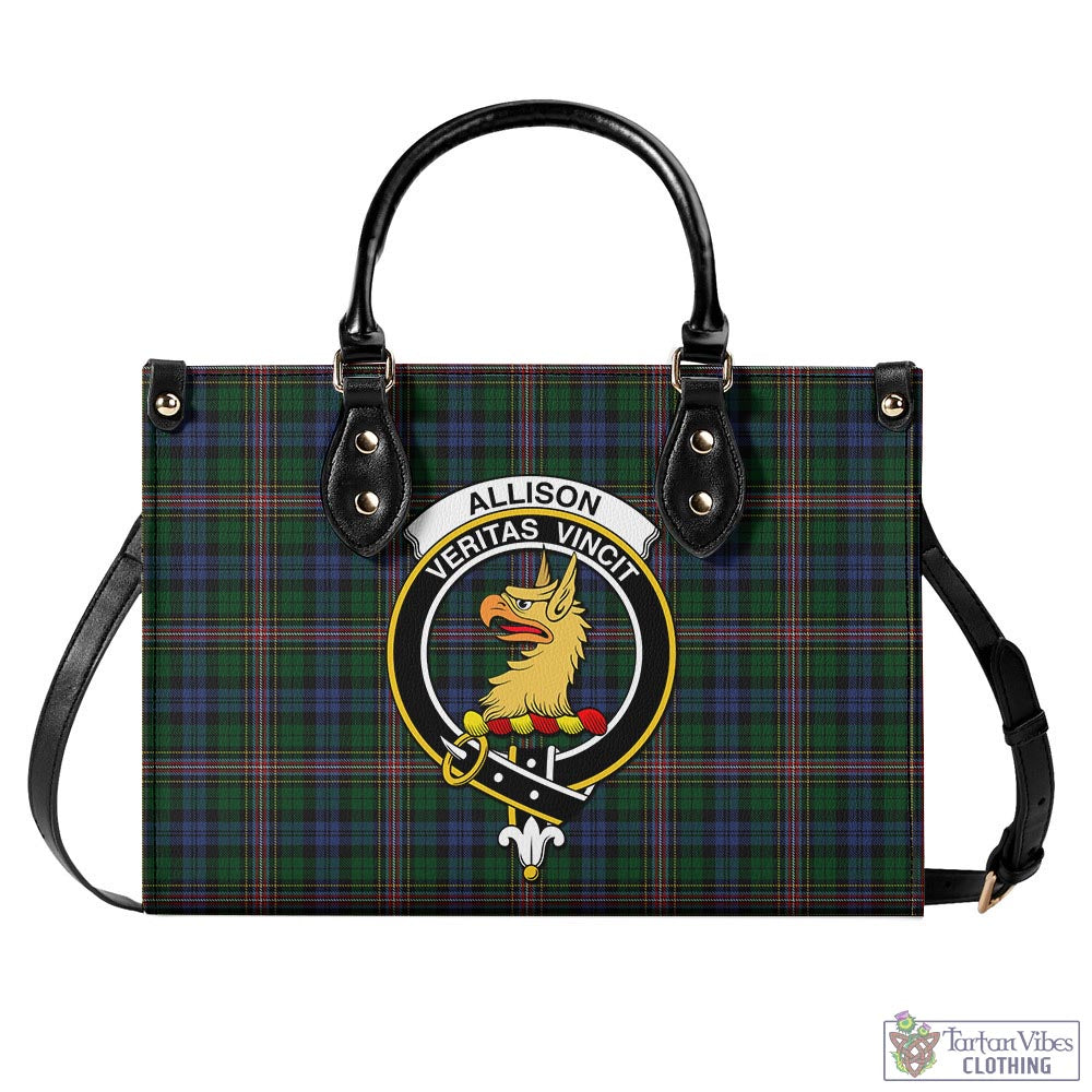 Tartan Vibes Clothing Allison Tartan Luxury Leather Handbags with Family Crest