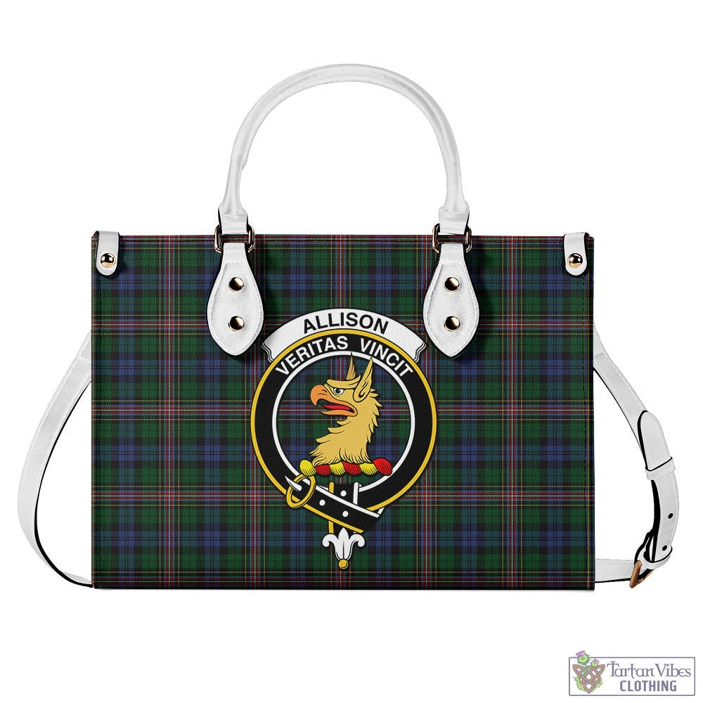 Tartan Vibes Clothing Allison Tartan Luxury Leather Handbags with Family Crest