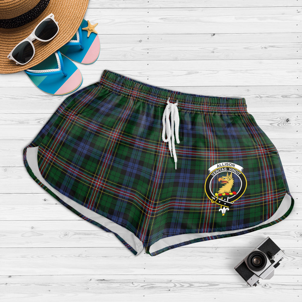 Allison Tartan Womens Shorts with Family Crest - Tartanvibesclothing