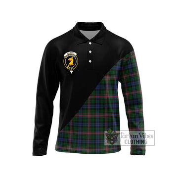 Allison Tartan Long Sleeve Polo Shirt with Family Crest and Military Logo Style Unisex - Tartanvibesclothing Shop