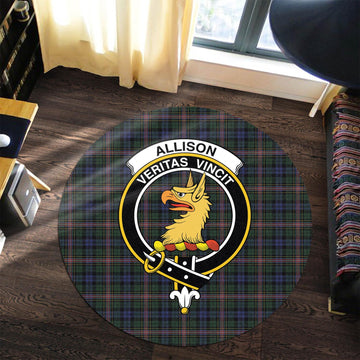 Allison Tartan Round Rug with Family Crest - Tartanvibesclothing