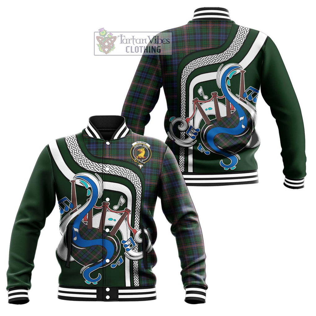 Tartan Vibes Clothing Allison Tartan Baseball Jacket with Epic Bagpipe Style