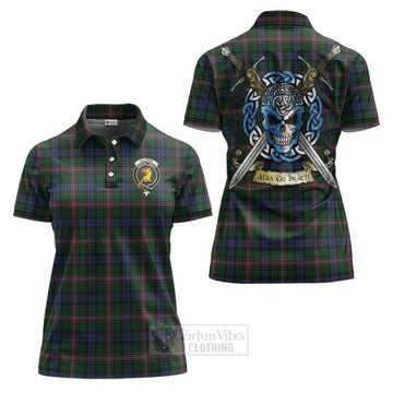 Tartan Vibes Clothing Allison Tartan Women's Polo Shirt with Family Crest Celtic Skull Style