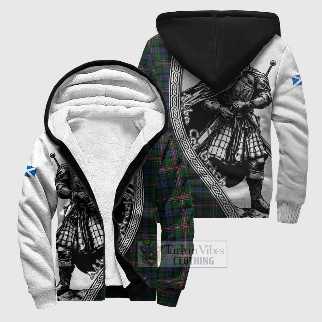 Tartan Vibes Clothing Allison Tartan Clan Crest Sherpa Hoodie with Highlander Warrior Celtic Style