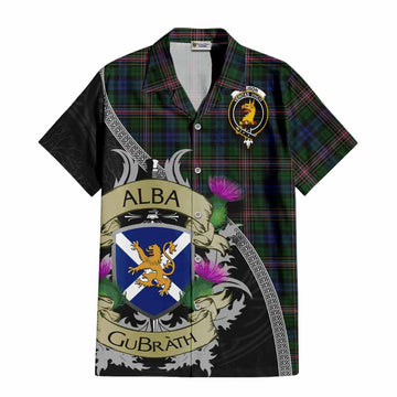 Tartan Vibes Clothing Allison Tartan Family Crest Short Sleeve Button Shirt Lion Rampant Royal Thistle Shield Celtic Inspired