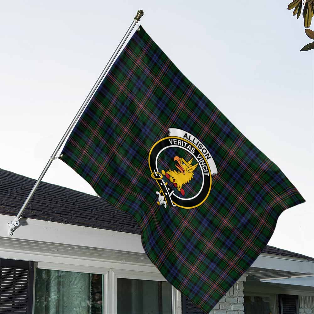 Tartan Vibes Clothing Allison Tartan House Flag with Family Crest