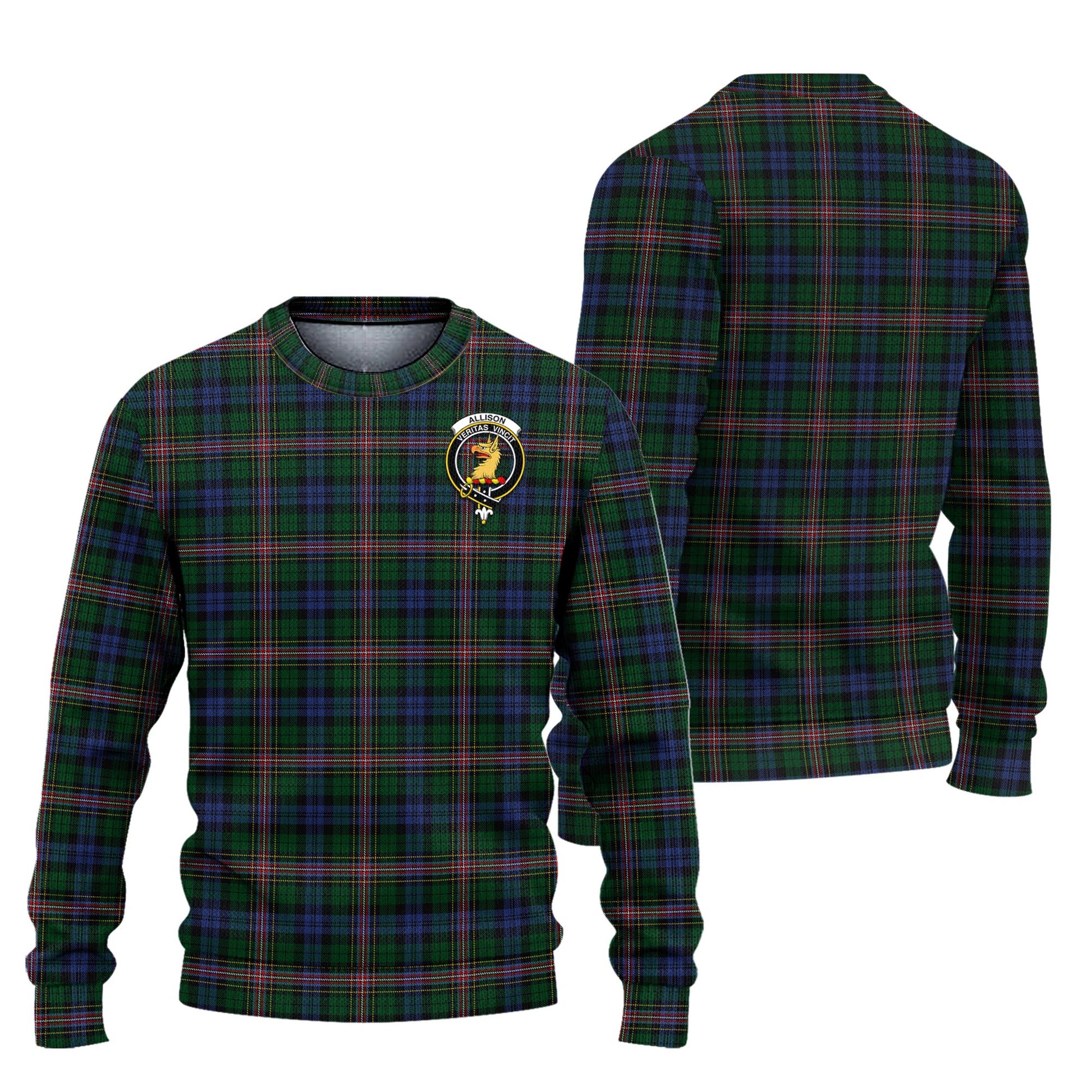 Allison Tartan Knitted Sweater with Family Crest Unisex - Tartanvibesclothing