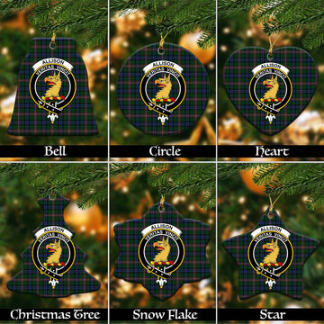 Allison Tartan Christmas Ceramic Ornaments with Family Crest