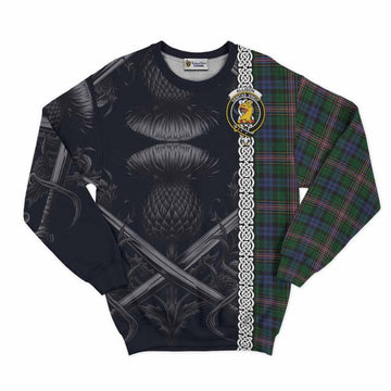 Allison Tartan Sweatshirt with Family Crest Cross Sword Thistle Celtic Vibes