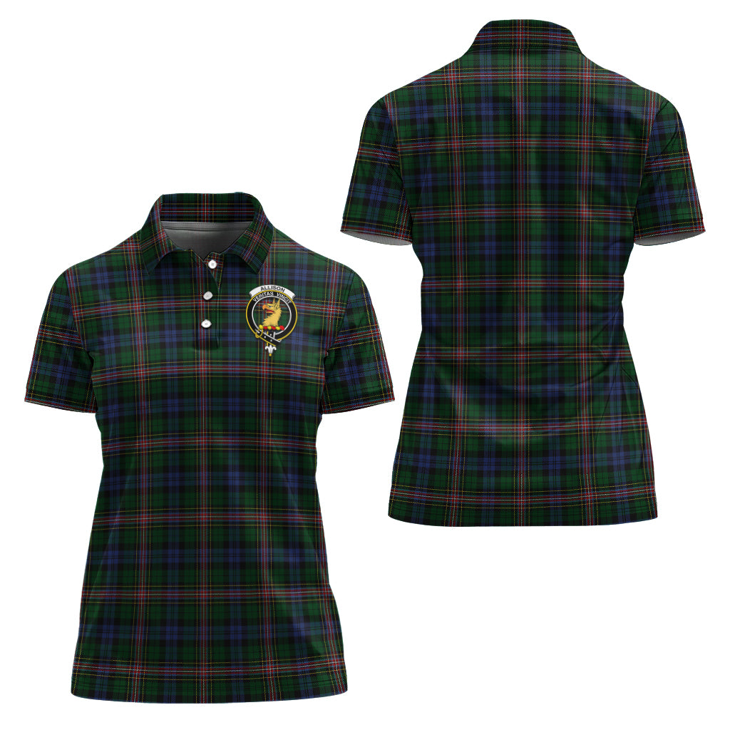 Allison Tartan Polo Shirt with Family Crest For Women Women - Tartanvibesclothing