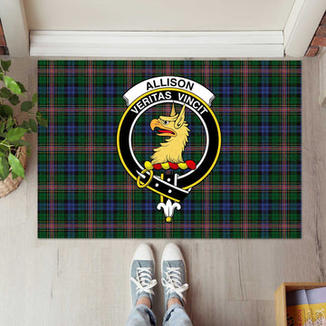 Allison Tartan Rubber Doormat with Family Crest