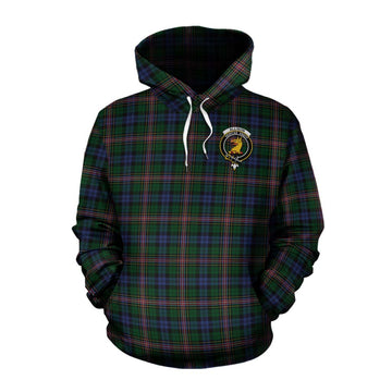 Allison Tartan Cotton Hoodie with Family Crest Celtic Skull Style