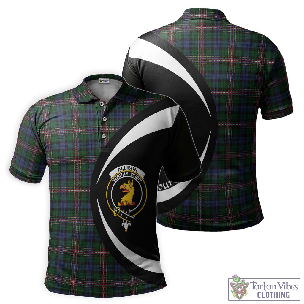 Allison Tartan Men's Polo Shirt with Family Crest Circle Style Kid - Tartan Vibes Clothing