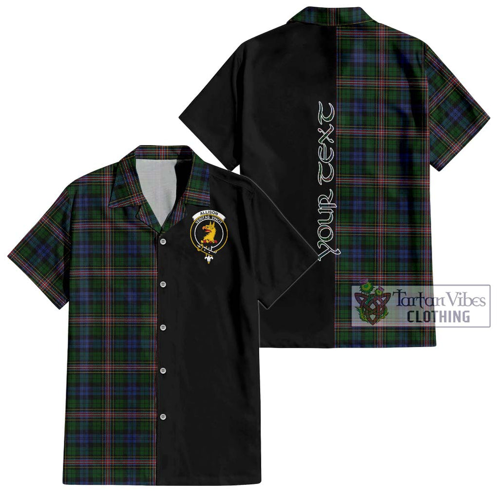 Allison Tartan Short Sleeve Button Shirt with Family Crest and Half Of Me Style Kid - Tartanvibesclothing Shop