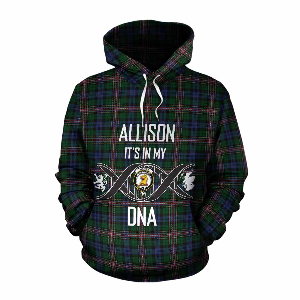 Tartan Vibes Clothing Allison Tartan Cotton Hoodie with Family Crest DNA In Me Style