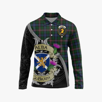 Tartan Vibes Clothing Allison Tartan Family Crest Long Sleeve Polo Shirt Lion Rampant Royal Thistle Shield Celtic Inspired