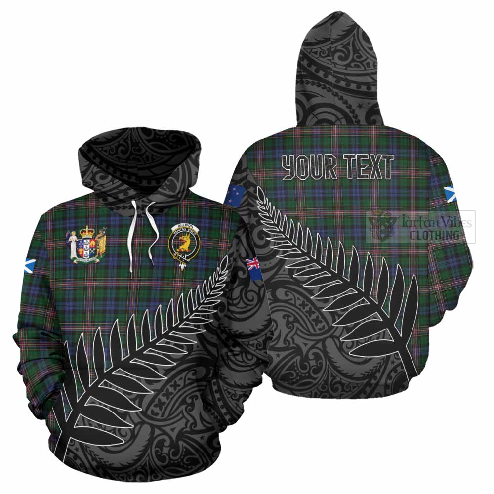 Tartan Vibes Clothing Allison Crest Tartan Hoodie with New Zealand Silver Fern Half Style