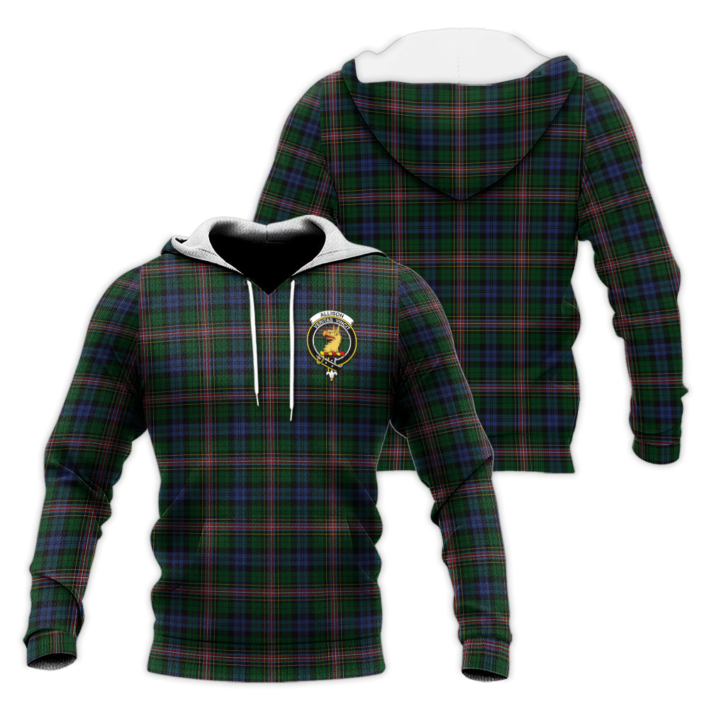 Allison Tartan Knitted Hoodie with Family Crest Unisex Knitted Hoodie - Tartanvibesclothing