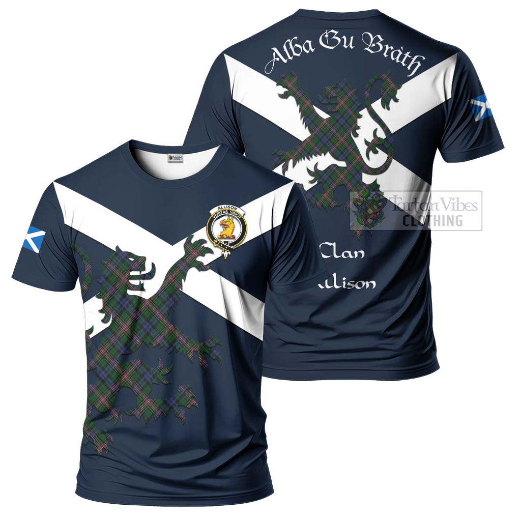 Tartan Vibes Clothing Allison Tartan Lion Rampant T-Shirt – Proudly Display Your Heritage with Alba Gu Brath and Clan Name