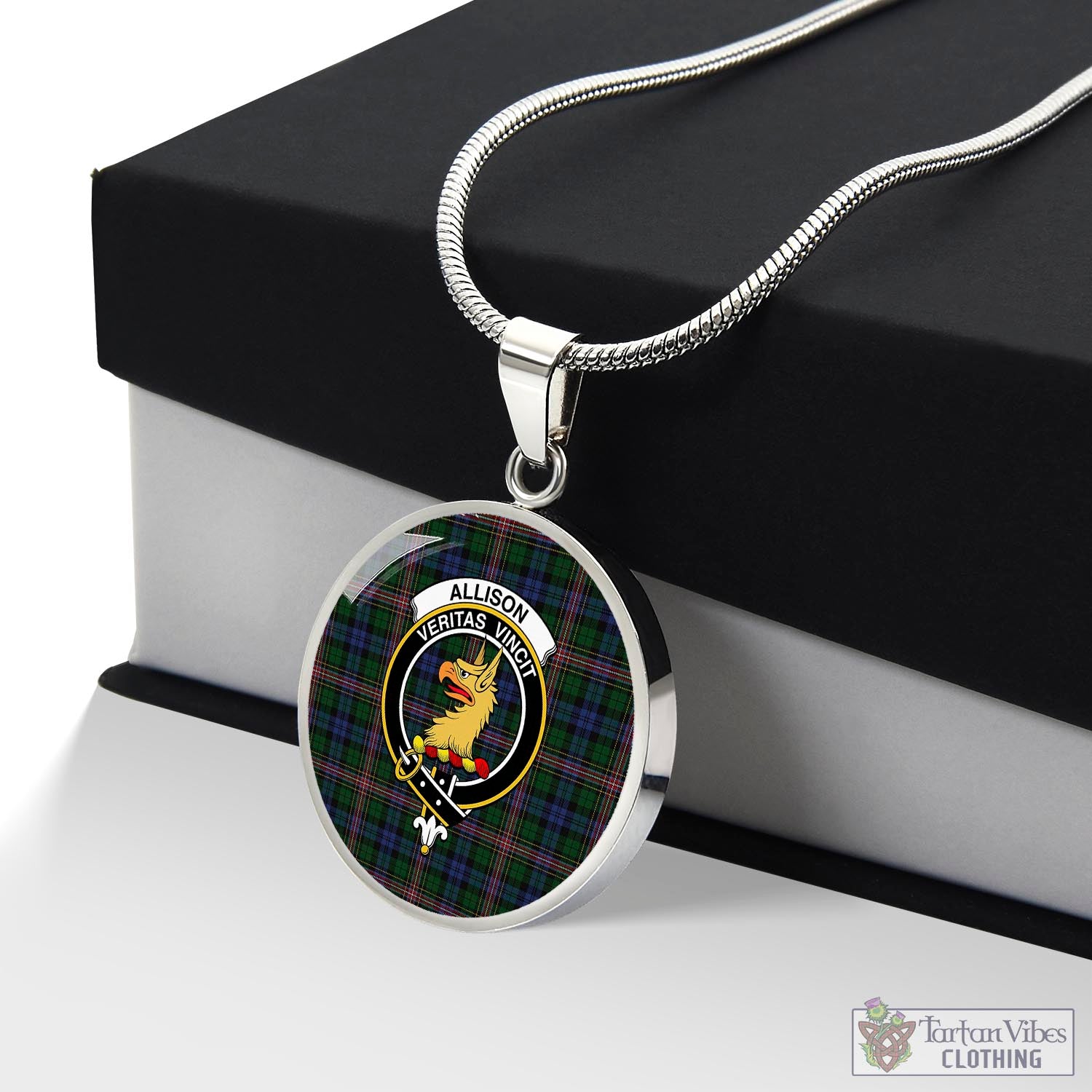 Tartan Vibes Clothing Allison Tartan Circle Necklace with Family Crest