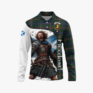 Tartan Vibes Clothing Allison Crest Tartan Long Sleeve Polo Shirt Inspired by the Freedom of Scottish Warrior