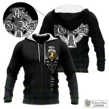 Allison Tartan Knitted Hoodie Featuring Alba Gu Brath Family Crest Celtic Inspired