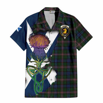 Tartan Vibes Clothing Allison Tartan Family Crest Short Sleeve Button Shirt Scottish Thistle Celtic Inspired