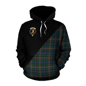 Allison Tartan Cotton Hoodie with Family Crest and Military Logo Style