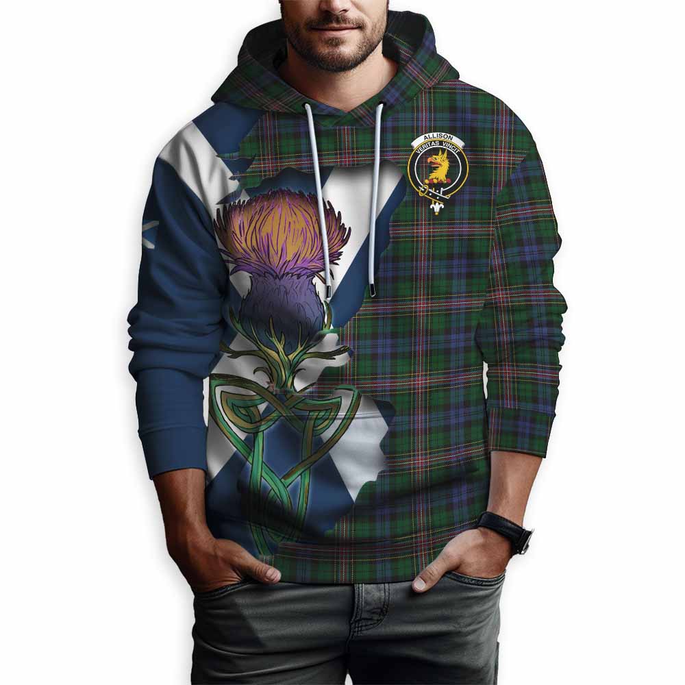 Tartan Vibes Clothing Allison Tartan Family Crest Hoodie Scottish Thistle Celtic Inspired