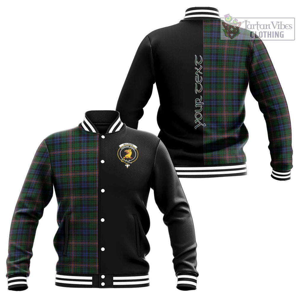Allison Tartan Baseball Jacket with Family Crest and Half Of Me Style Unisex - Tartanvibesclothing Shop