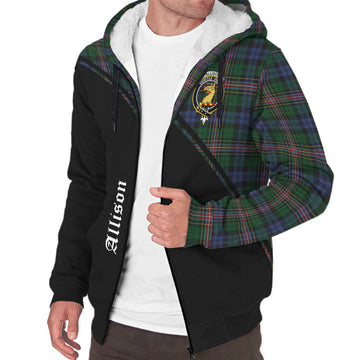 Allison Tartan Sherpa Hoodie with Family Crest Curve Style