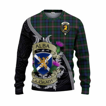 Allison Tartan Family Crest Knitted Sweater Lion Rampant Royal Thistle Shield Celtic Inspired